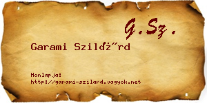 Garami Szilárd névjegykártya